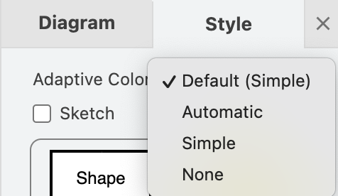 Select one or more shapes and open the colour palette