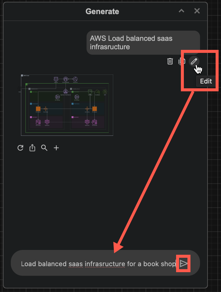 Edit your diagram generation query in draw.io to generate a new or updated version of the diagram
