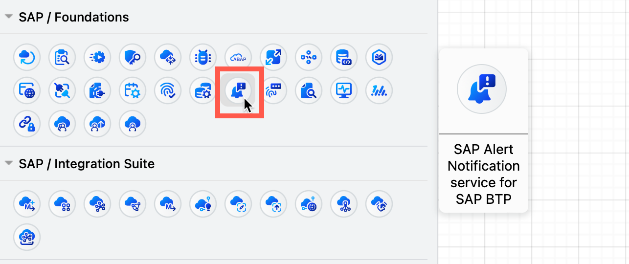 Hover over a shape in the new SAP shape library to see a larger preview and description - it will help you draw BTP solution diagrams