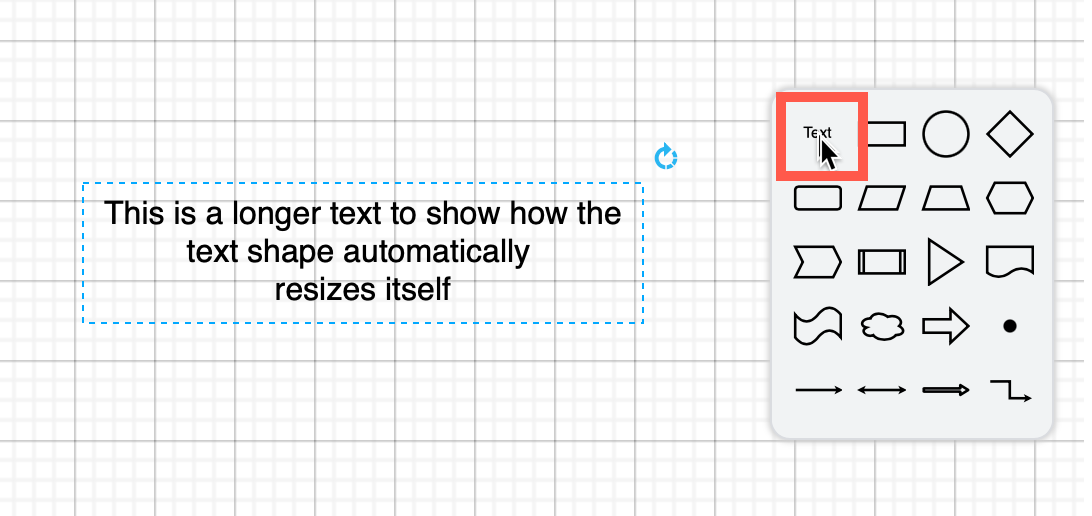 Double click on the drawing canvas in draw.io and select Text to add a simple text-only shape