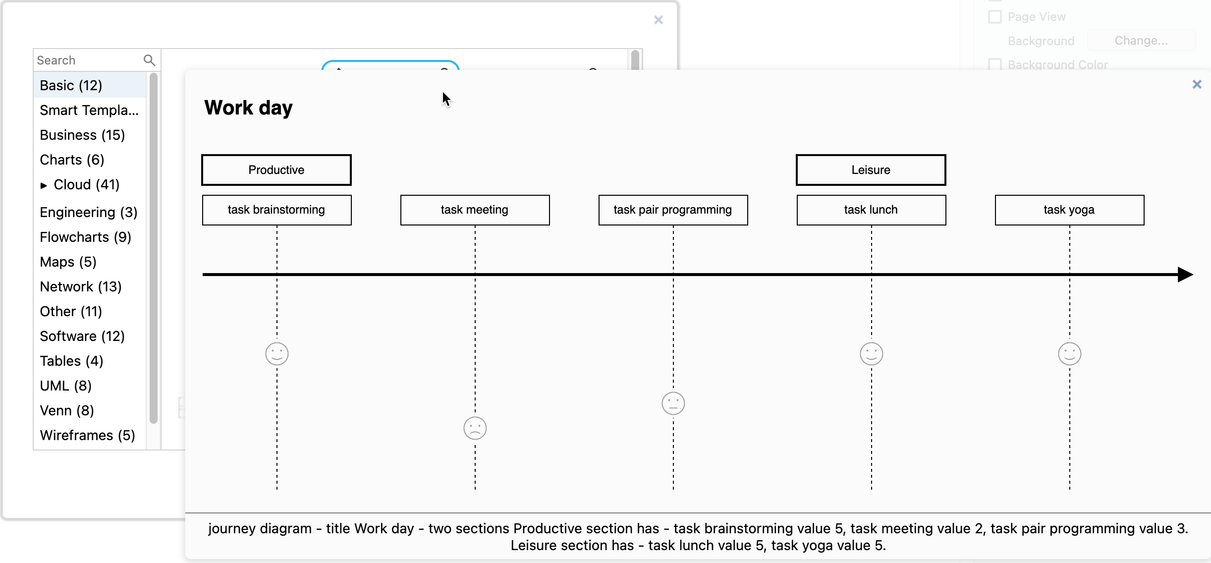 Use Mermaid syntax terms to describe your diagram and generate a better smart template in draw.io