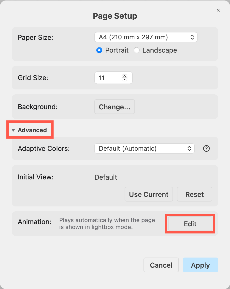 Add animations to the diagram page for when it is in the lightbox viewer via the Page Setup in the File menu in draw.io